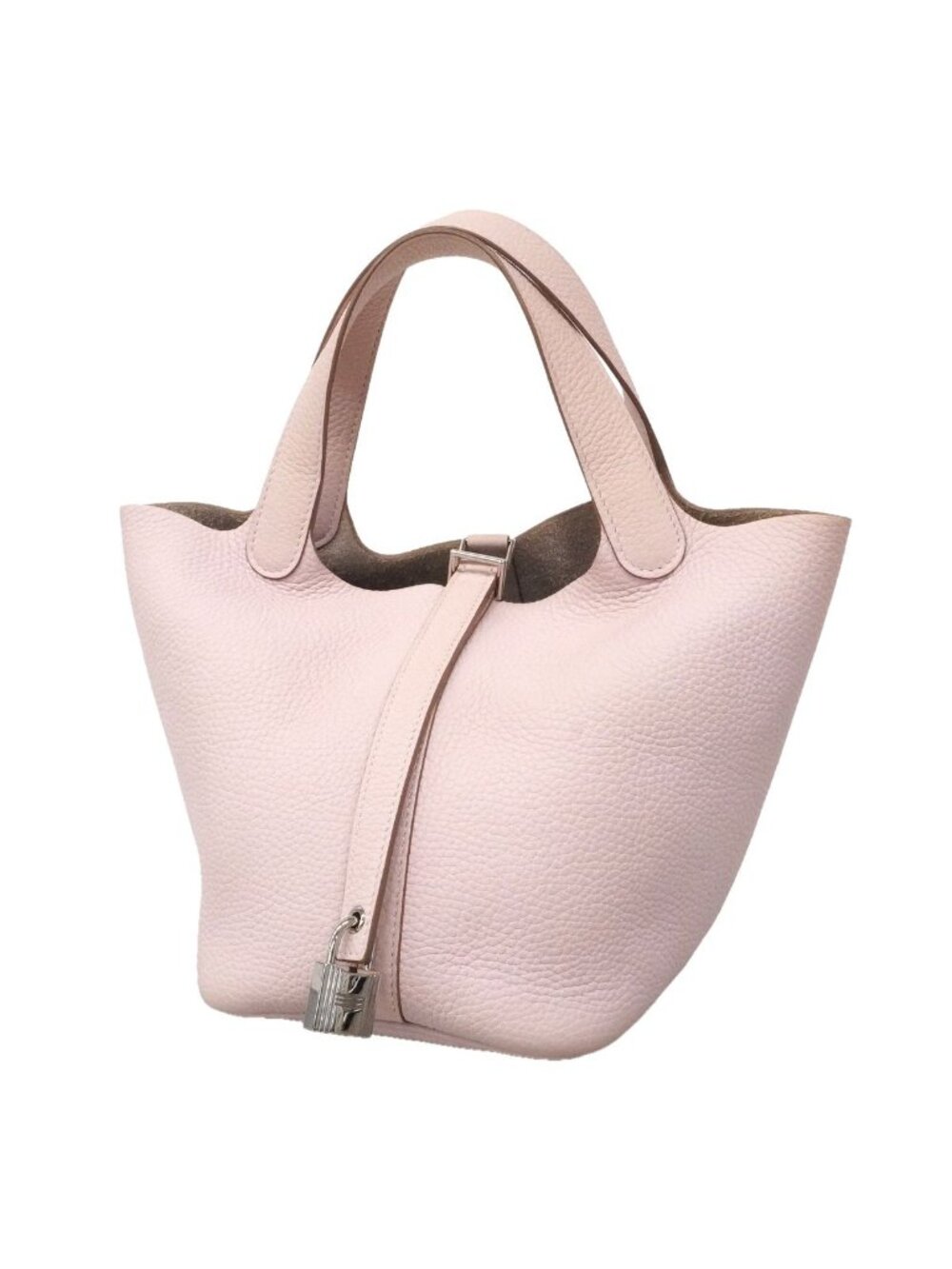 Hermes Handbag Picotin Lock PM Taurillon Clemence Mauve Pale Silver
